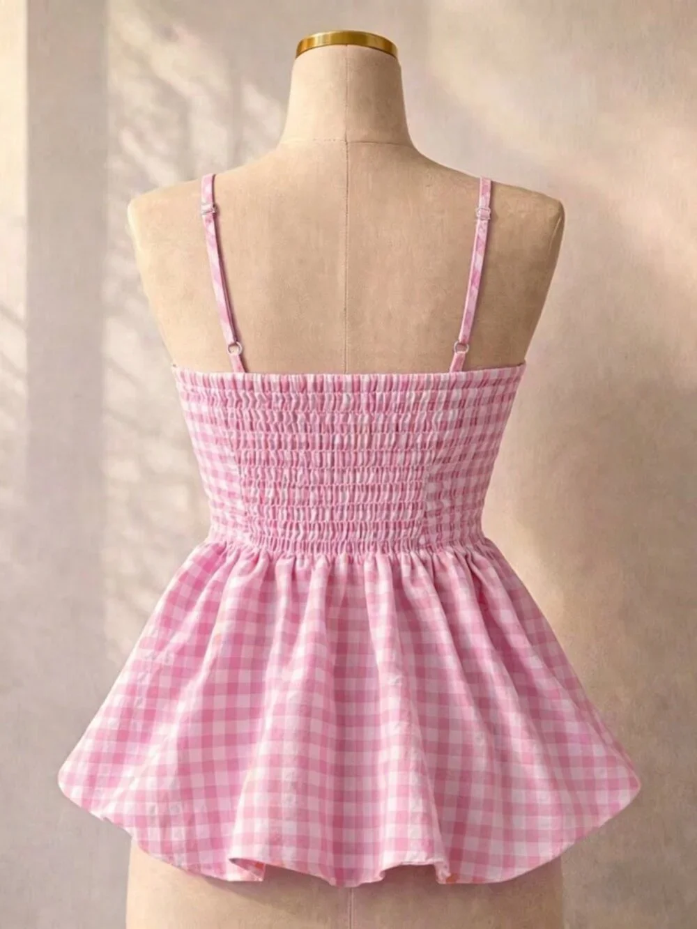 Pink Cute Plaid Women's Camisole top